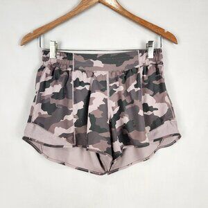 Lululemon Track That Lined Running Shorts Women's 8 Brown Camo Athletic